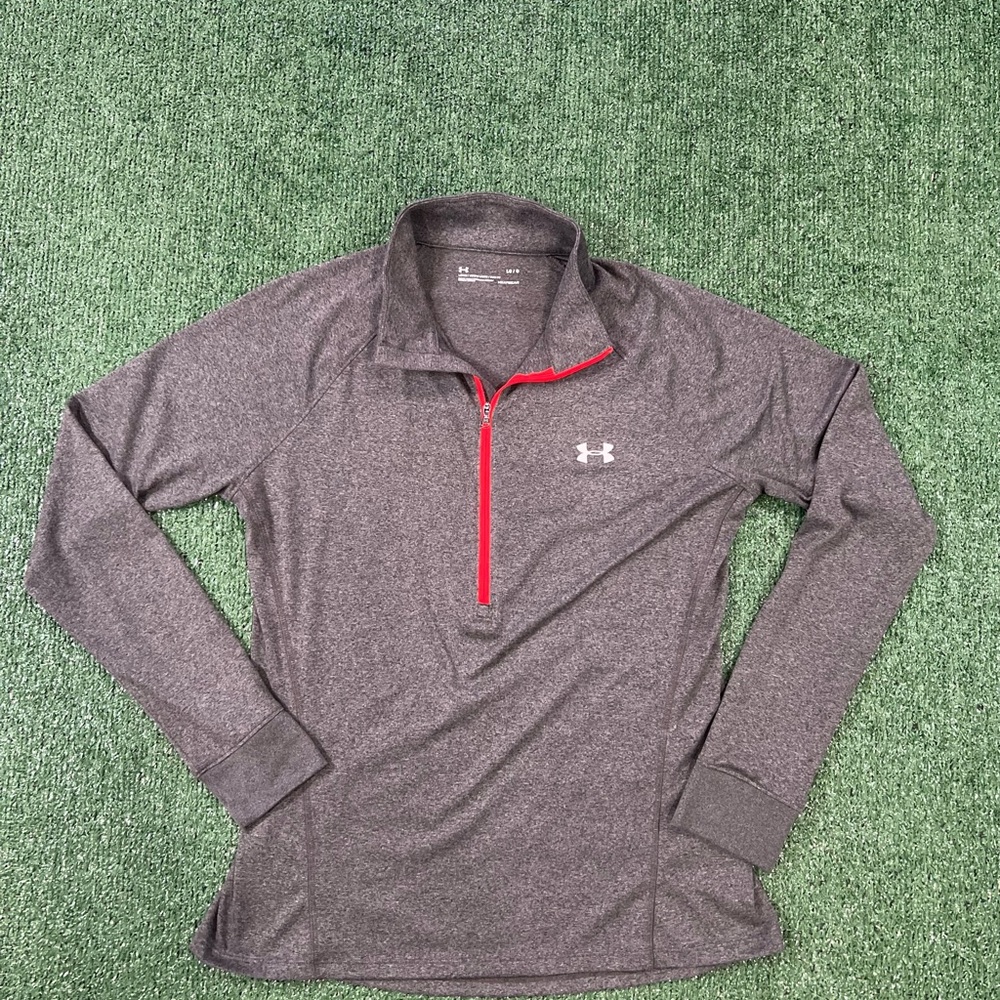 Under Armour Charcoal and Red Zip Sweatshirt